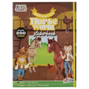 100075 carte horse world + 200 stickers