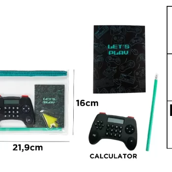GA23011 set papetarie(notes,creion,breloc, calculator)