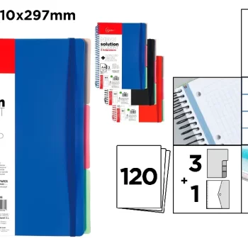 Pb416 caiet A4 cu spira, coperti plastic