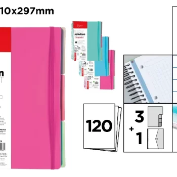 Pb419 caiet A4 cu spira, coperti plastic