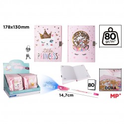 PB833-01 Jurnal cu lacat+pix invizibil 178*130mm 80 coli