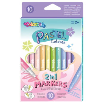 Carioca 2 in 1 pastel cu varf pensula Colorino