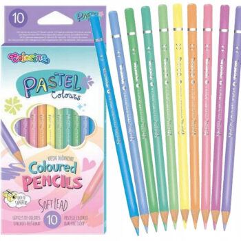 Creioane colorate 10 culori pastel Colorino