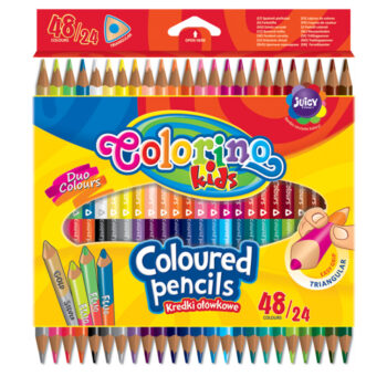 Creioane colorate 24 cul,2 capete=48 cul. Colorino