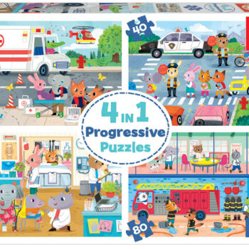 18903 4 in 1 Puzzle progresiv Profesii