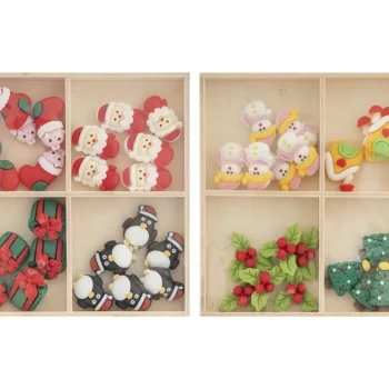 CR8043 Craciun set 24 figurine in cutie din lemn